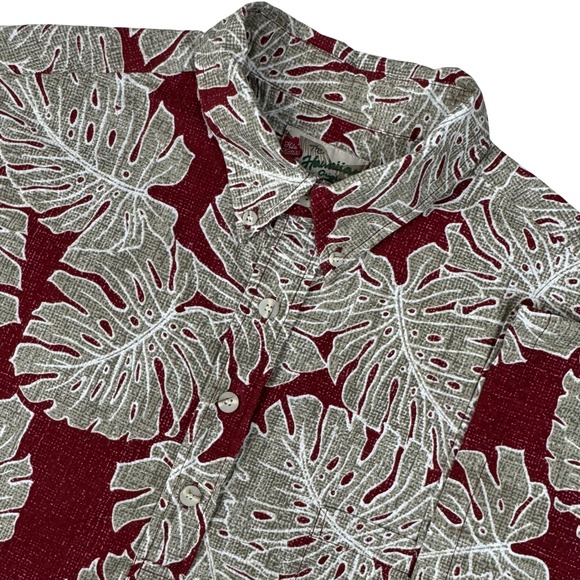Hilo Hattie Other - Hilo Hattie Hawaiian Shirt Men XL Monstera Leaf Short Sleeve Popover Aloha Retro
